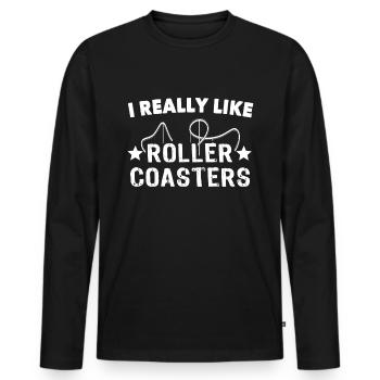Roller Coaster - Männer Premium Bio Langarmshirt - Schwarz - Vorne - Nico (187cm)