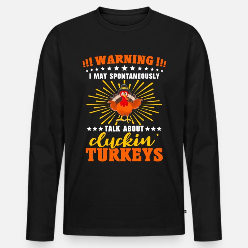 Truthahn - Männer Premium Bio Langarmshirt - Schwarz