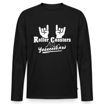 Roller coaster - Men's Premium Organic Long Sleeve Shirt - black - Front - Nico (187cm)