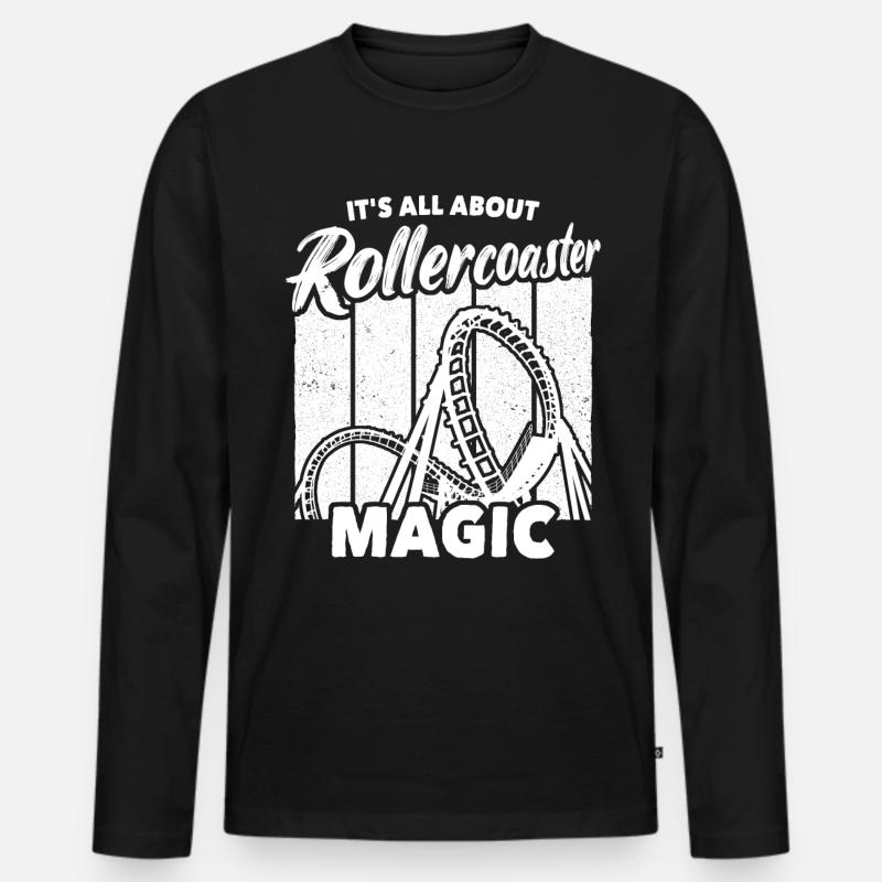 Achterbahn Achterbahnfahrer - Männer Premium Bio Langarmshirt - Schwarz