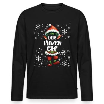 Weihnachtsoutfit Tänzer Wichtel - Männer Premium Bio Langarmshirt - Schwarz - Vorne - Nico (187cm)