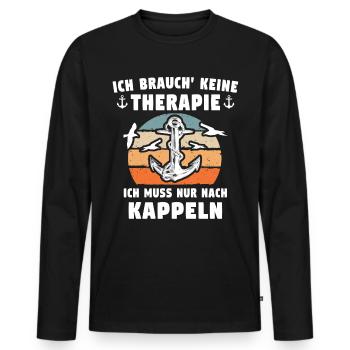 Kappeln Sprüche - Männer Premium Bio Langarmshirt - Schwarz - Vorne - Nico (187cm)