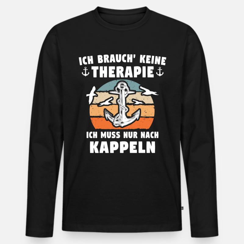 Kappeln Sprüche - Männer Premium Bio Langarmshirt - Schwarz