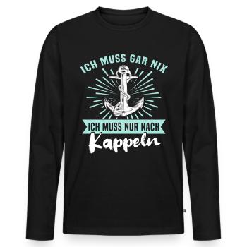 Kappeln Sprüche - Männer Premium Bio Langarmshirt - Schwarz - Vorne - Nico (187cm)