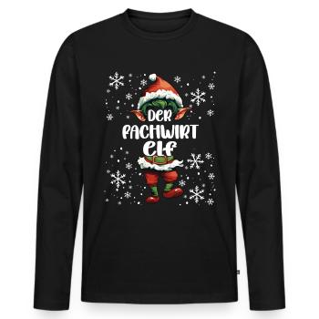 Weihnachtsoutfit Fachwirt Elf Wichtel - Männer Premium Bio Langarmshirt - Schwarz - Vorne - Nico (187cm)