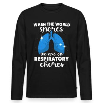 Respiratory Therapist Respiratory Therapy - Men's Premium Organic Long Sleeve Shirt - black - Front - Nico (187cm)
