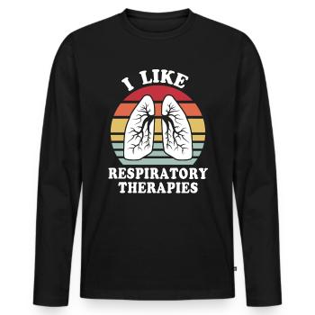 Respiratory Therapist Respiratory Therapy - Men's Premium Organic Long Sleeve Shirt - black - Front - Nico (187cm)