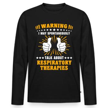 Respiratory Therapist Respiratory Therapy - Men's Premium Organic Long Sleeve Shirt - black - Front - Nico (187cm)
