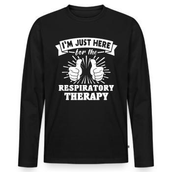 Respiratory Therapist - Men's Premium Organic Long Sleeve Shirt - black - Front - Nico (187cm)