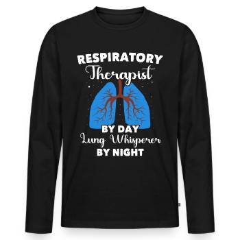 Respiratory Therapist Respiratory Therapy - Men's Premium Organic Long Sleeve Shirt - black - Front - Nico (187cm)