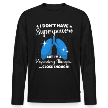 Respiratory Therapist Lung Breathing - Men's Premium Organic Long Sleeve Shirt - black - Front - Nico (187cm)