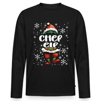 Tenue de Noël Elf - T-shirt manches longues Premium bio Homme - noir - Devant - Nico (187cm)