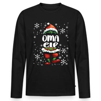 Tenue de Noël Grand-mère Elfe - T-shirt manches longues Premium bio Homme - noir - Devant - Nico (187cm)