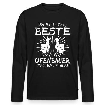 Bester Ofenbauer - Männer Premium Bio Langarmshirt - Schwarz - Vorne - Nico (187cm)