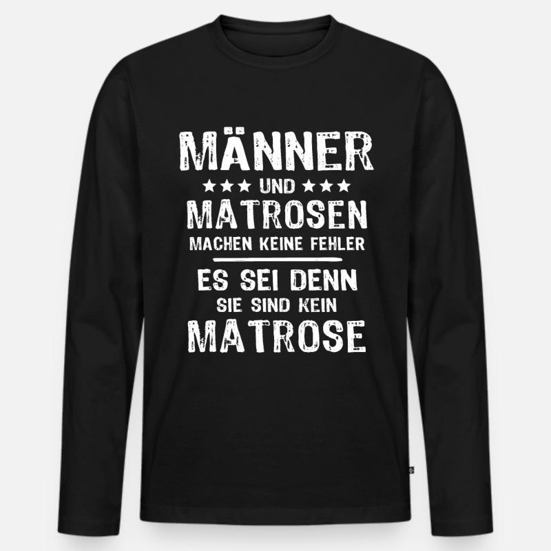 Matrose - Männer Premium Bio Langarmshirt - Schwarz