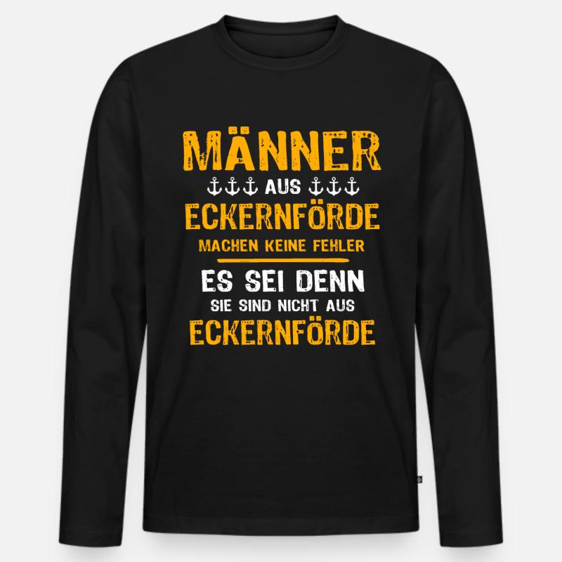 Eckernförde Mann Eckernförder Männer - Männer Premium Bio Langarmshirt - Schwarz