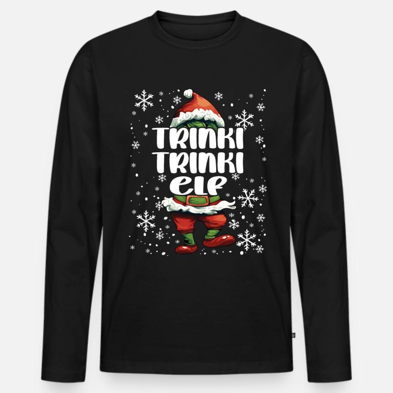 Weihnachtsoutfit Trinki Elf - Männer Premium Bio Langarmshirt - Schwarz