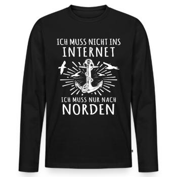 Norden Spruch - Männer Premium Bio Langarmshirt - Schwarz - Vorne - Nico (187cm)