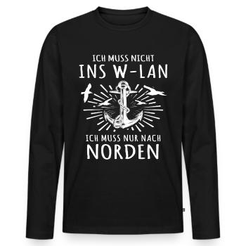 Norden Spruch - Männer Premium Bio Langarmshirt - Schwarz - Vorne - Nico (187cm)