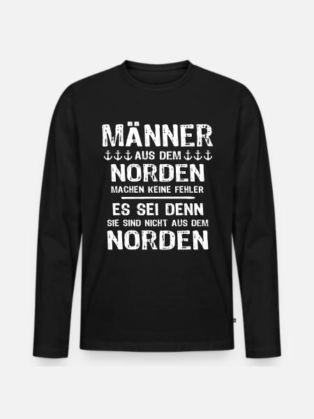 Norden Nordener - Männer Premium Bio Langarmshirt - Schwarz