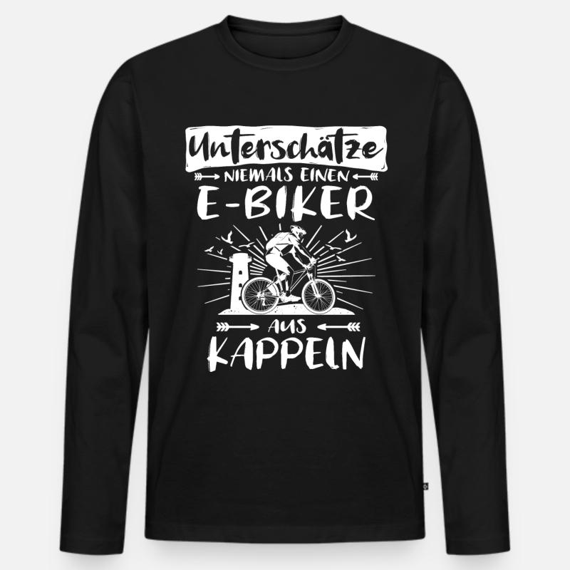 Kappeln Ebike Kappelner Ebiker - Männer Premium Bio Langarmshirt - Schwarz
