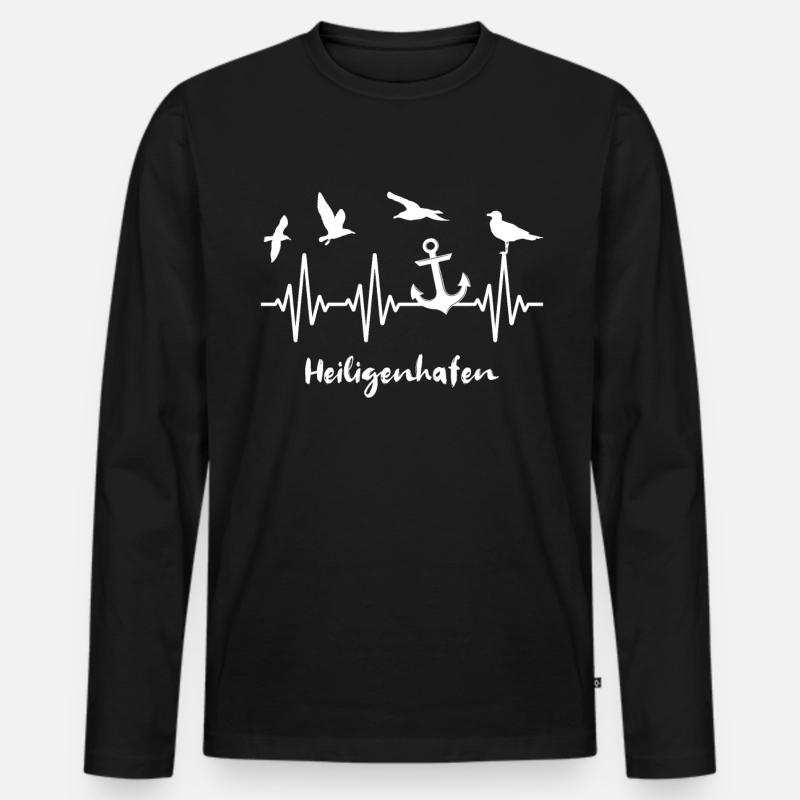 Heiligenhafen EKG Heiligenhafener - Männer Premium Bio Langarmshirt - Schwarz