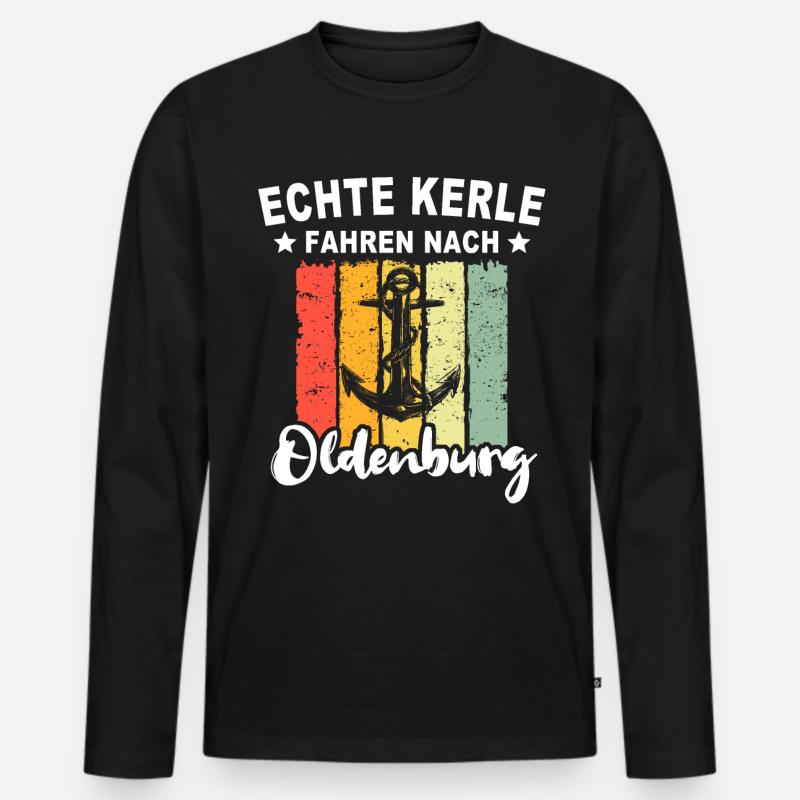 Oldenburg - Männer Premium Bio Langarmshirt - Schwarz