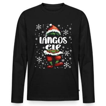 Weihnachtsoutfit Langos Elf - Männer Premium Bio Langarmshirt - Schwarz - Vorne - Nico (187cm)