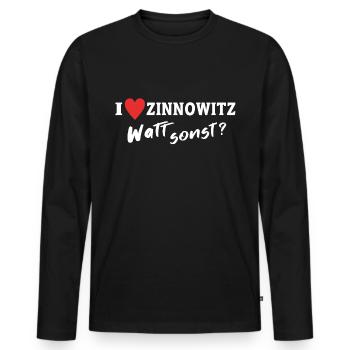 Ich Liebe Zinnowitz - Männer Premium Bio Langarmshirt - Schwarz - Vorne - Nico (187cm)