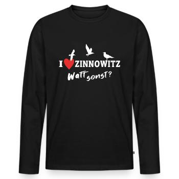 I Love Zinnowitz Ich Liebe Zinnowitz - Männer Premium Bio Langarmshirt - Schwarz - Vorne - Nico (187cm)