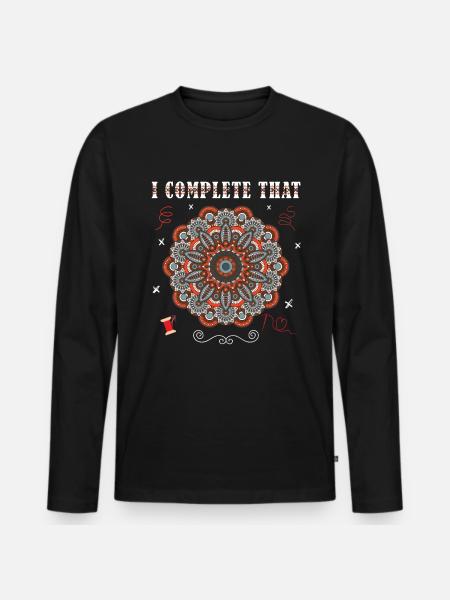 Cross-titching je complète ceci - T-shirt manches longues Premium bio Homme - noir