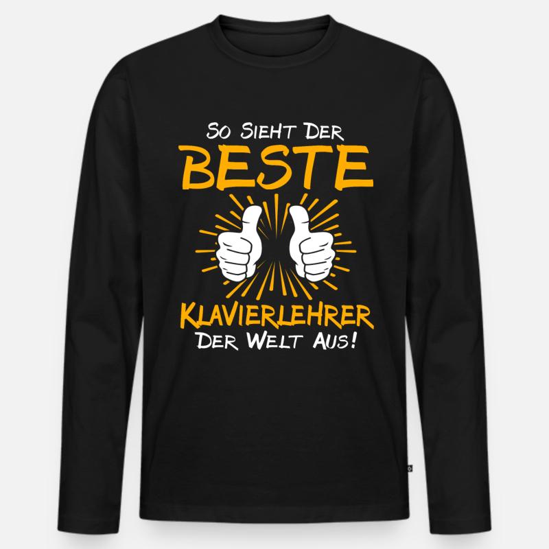 Klavierlehrer Geschenkidee - Männer Premium Bio Langarmshirt - Schwarz