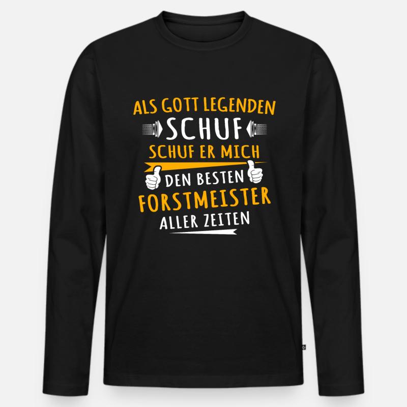 Forstmeister - Männer Premium Bio Langarmshirt - Schwarz