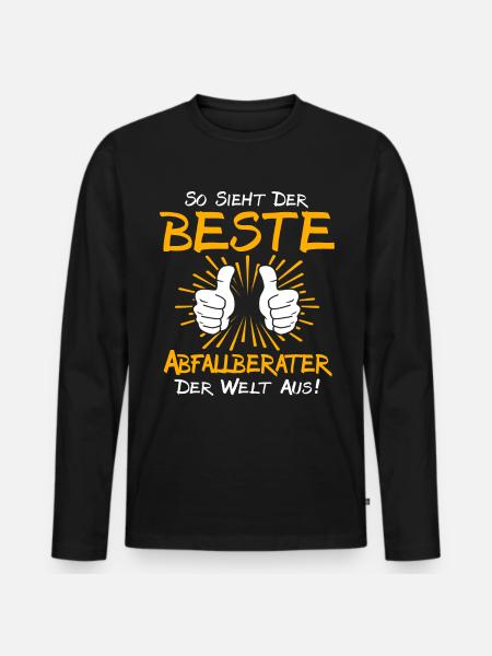 Abfallberater Geschenkidee - Männer Premium Bio Langarmshirt - Schwarz