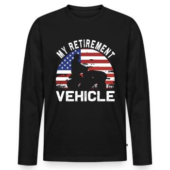 Tondeuse de course drôle Drapeau américain - T-shirt manches longues Premium bio Homme - noir - Devant - Nico (187cm)