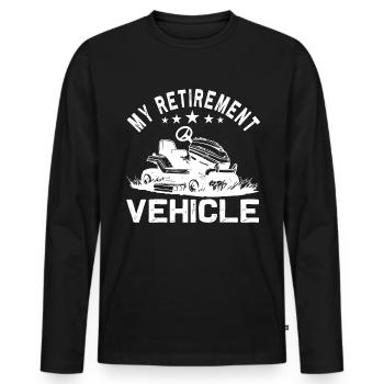 Drôle de jardinier pour les tondeuses de course - T-shirt manches longues Premium bio Homme - noir - Devant - Nico (187cm)