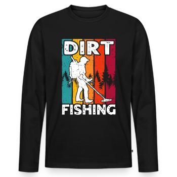 Dirt Fishing Detectorists - Men's Premium Organic Long Sleeve Shirt - black - Front - Nico (187cm)