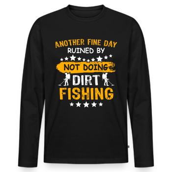 Dirt Fishing Probes - Men's Premium Organic Long Sleeve Shirt - black - Front - Nico (187cm)