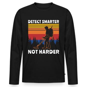 Détecteur de métaux - T-shirt manches longues Premium bio Homme - noir - Devant - Nico (187cm)