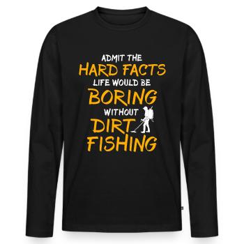 Dirt Fishing Detectorists - Men's Premium Organic Long Sleeve Shirt - black - Front - Nico (187cm)