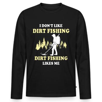 Dirt Fishing Probes - Men's Premium Organic Long Sleeve Shirt - black - Front - Nico (187cm)
