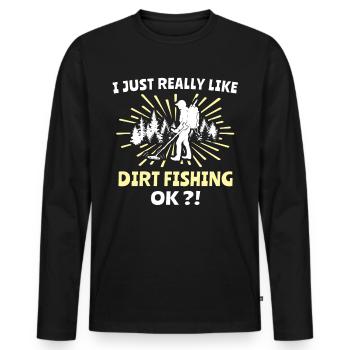 Dirt Fishing Detectorists - Men's Premium Organic Long Sleeve Shirt - black - Front - Nico (187cm)