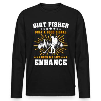 Détecteur de métaux - T-shirt manches longues Premium bio Homme - noir - Devant - Nico (187cm)