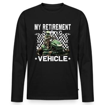 Mein Rasenmäher Im Ruhestandsfahrzeug Rennend - Männer Premium Bio Langarmshirt - Schwarz - Vorne - Nico (187cm)