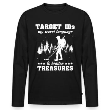 Dirt Fishing Detectorists - Men's Premium Organic Long Sleeve Shirt - black - Front - Nico (187cm)