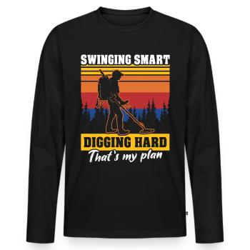 Dirt Fishing Detectorists - Men's Premium Organic Long Sleeve Shirt - black - Front - Nico (187cm)