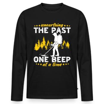 Dirt Fishing Metal Detector Probes - Men's Premium Organic Long Sleeve Shirt - black - Front - Nico (187cm)