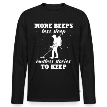 Dirt Fishing Detectorists - Men's Premium Organic Long Sleeve Shirt - black - Front - Nico (187cm)