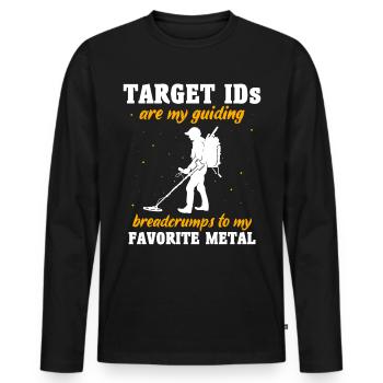 Détecteur de métaux - T-shirt manches longues Premium bio Homme - noir - Devant - Nico (187cm)