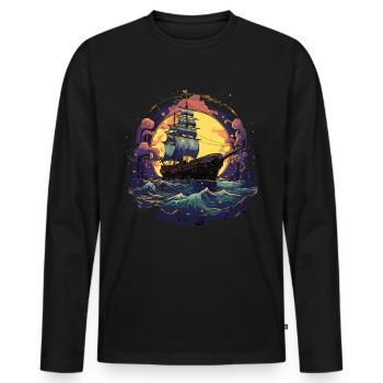 Sea Shanty Design Für Lieben Beim Singen Von - Männer Premium Bio Langarmshirt - Schwarz - Vorne - Nico (187cm)
